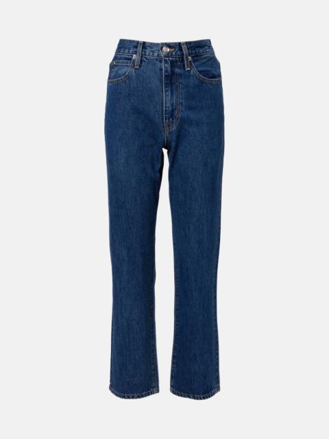 London cropped high-rise straight jeans
