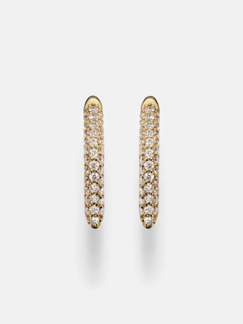 14kt gold (585/1000) hoop earrings with diamonds