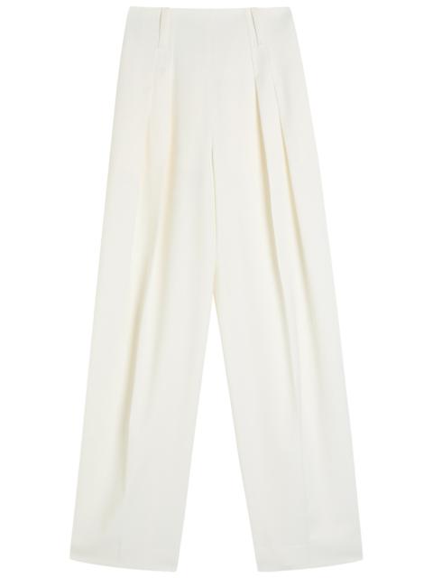 Victoria Beckham Pleated High-rise Wool-blend Trousers