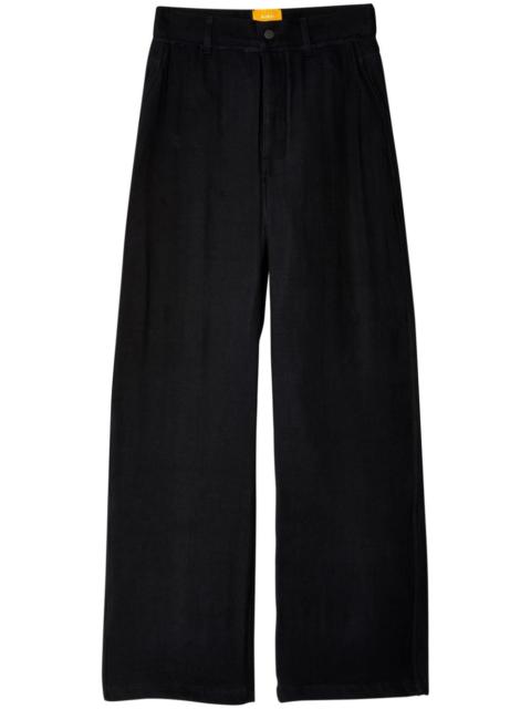 wide-leg cotton trousers