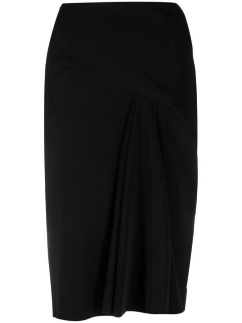 pinch-pleat A-line skirt