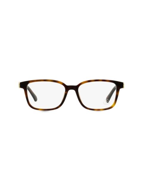 tortoiseshell rectangle-frame glasses