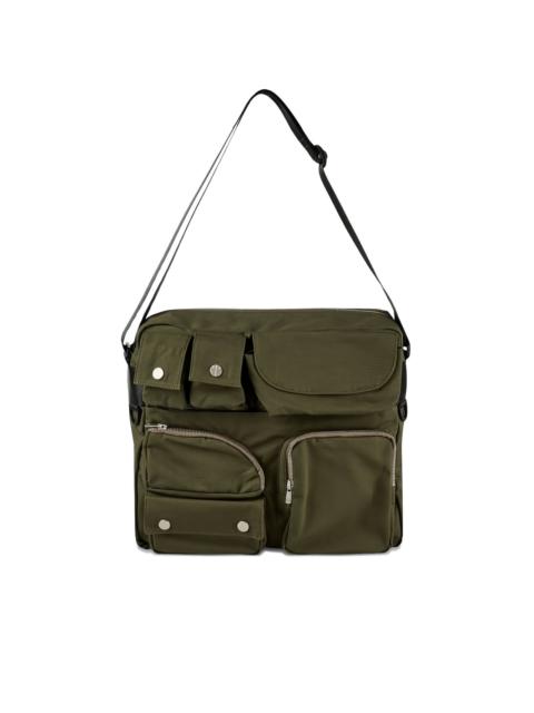 green messenger bag
