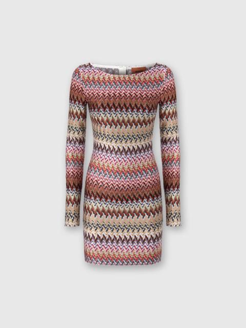 Mini Dress with Zigzag Pattern