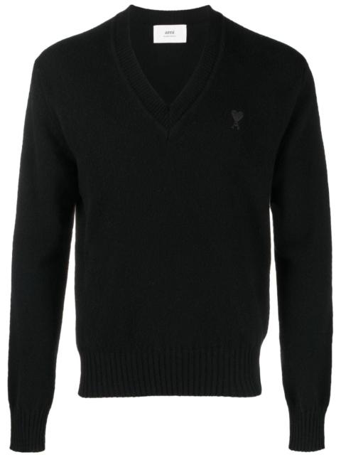 V-neck knitted jumper