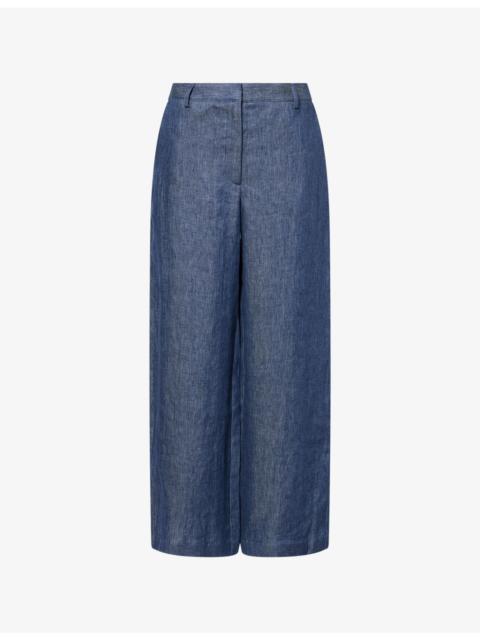 Dylan Wide-Leg Denim-Look Trousers