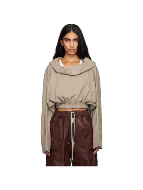 Taupe Concordians Cropped Tunic Hoodie