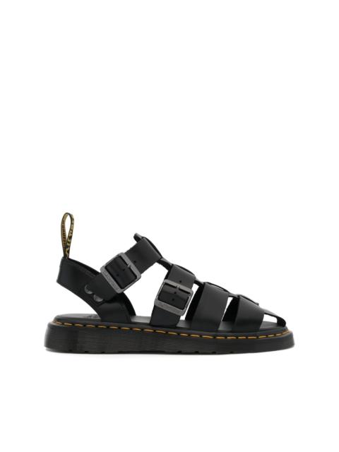 caged-design leather sandals