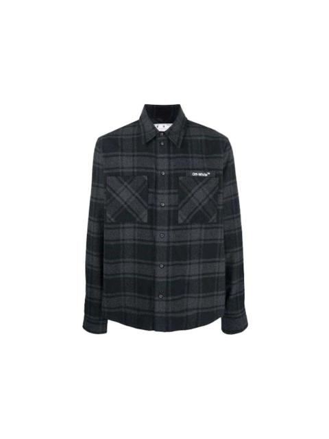 OFF-WHITE Outline ARR Flannel Shirt Grey/White