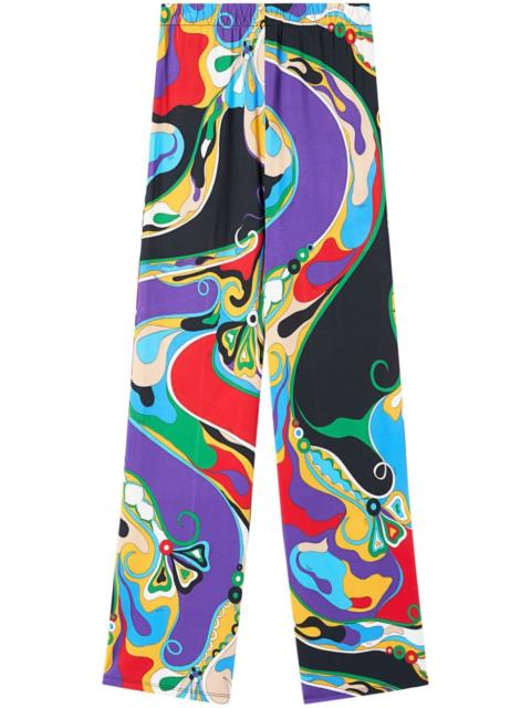Orchidee print trousers