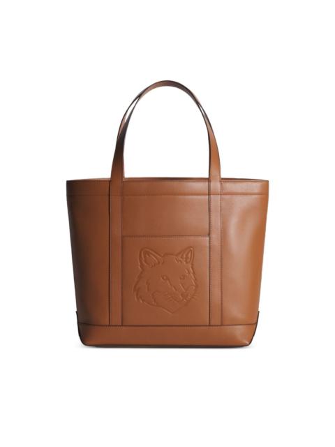 medium Fox Head embossed-leather tote bag
