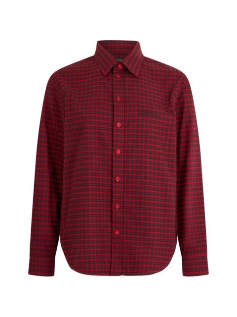 checked buttoned shirt