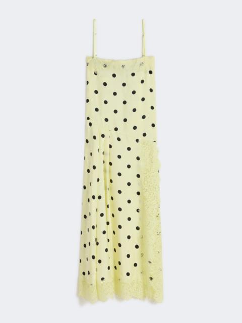 Lace-detail long dress - LEMON