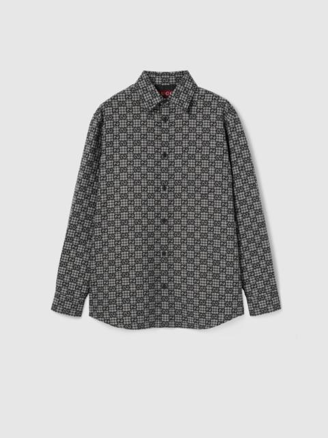 GG gingham cotton wool jacquard shirt