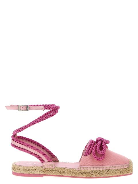 Double Bow Pink Riviera Flat Shoes Pink