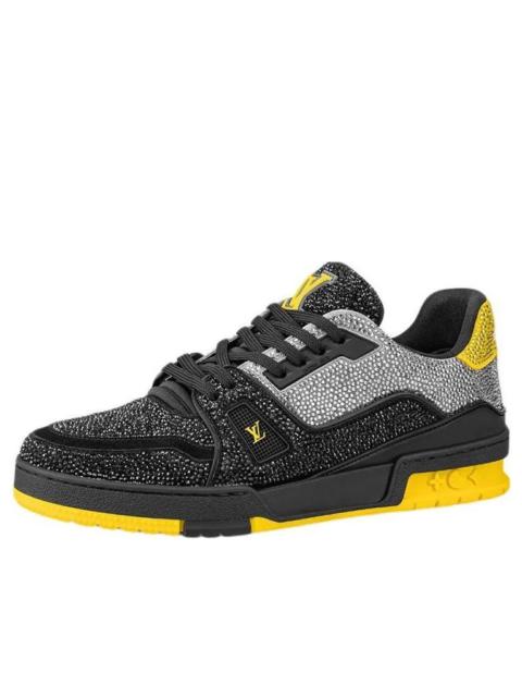 LOUIS VUITTON LV Trainers 'Black Grey Yellow Crystals' 1A9JXJ