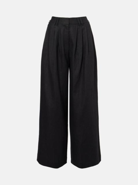 Parker high-rise linen wide-leg pants