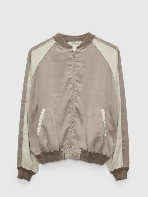 Eco Suede Raglan Zip Jacket in Greige