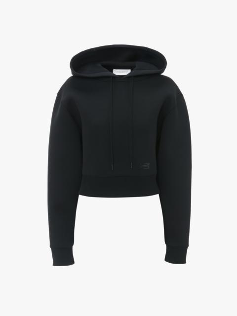 Cropped Structured Hoodie In Black