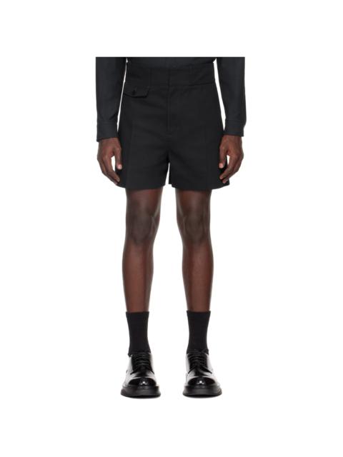 Navy Pin Tuck Shorts