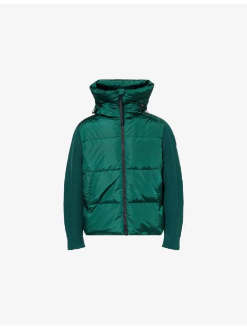 Hy-Bridge Grove Contrast-Knit Shell-Down Jacket
