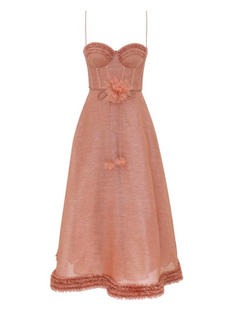 LUNA RUFFLE MIDI DRESS