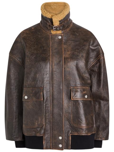 Khaite Sandor Shearling-collar Leather Jacket