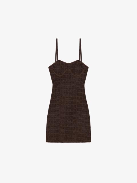 STRAPS DRESS IN 4G JACQUARD WITH CORSET DETAIL