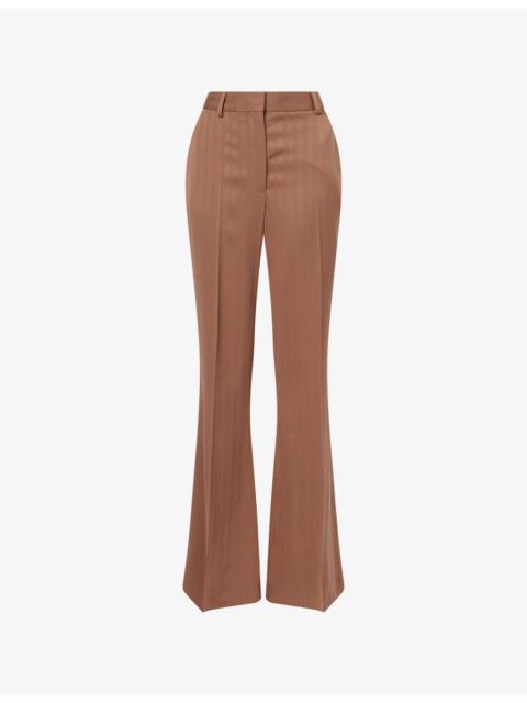 Mid-Rise Bootcut Wool Trousers