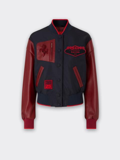 Bomber jacket in Q-Cycle® nylon and leather