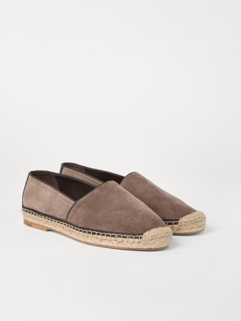 Washed suede espadrilles with piping