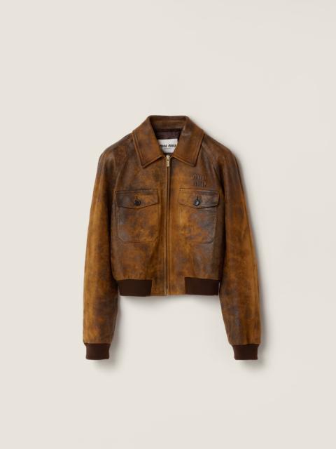 Waxed suede leather jacket