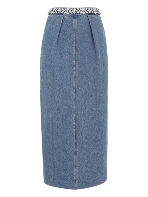 CRUSH EMBELLISHED DENIM SKIRT