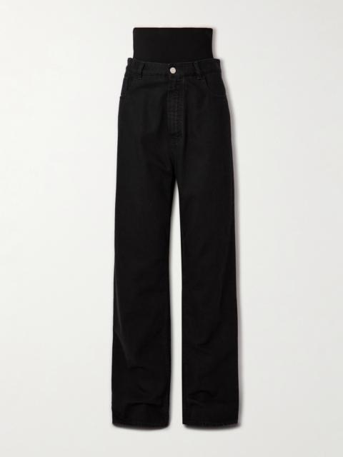 Stretch Knit-trimmed Jeans