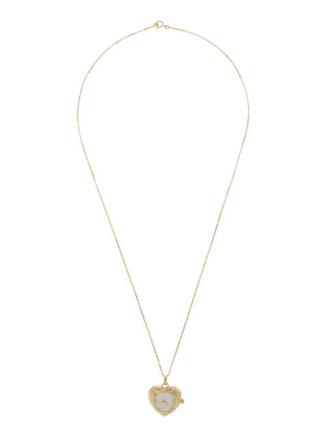 Heart Clock 9K Yellow Gold Mother-of-Pearl Necklace gold