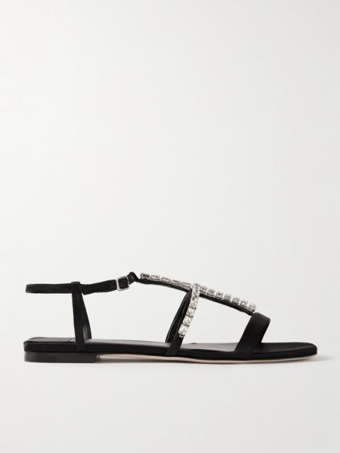 Gwyn Crystal-embellished Satin Sandals