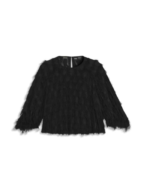 RELAXED-FIT BLOUSE IN FEATHER JACQUARD