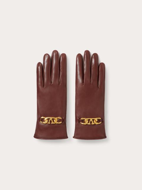 VALENTINO GARAVANI VLOGO CHAIN GLOVES IN NAPPA AND CASHMERE