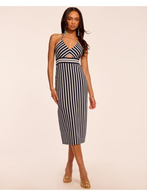 Stevie Textured Stripe Midi Dress