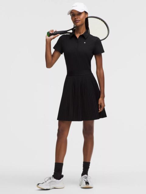 Pleated High-Rise Knee-Length Tennis Skirt