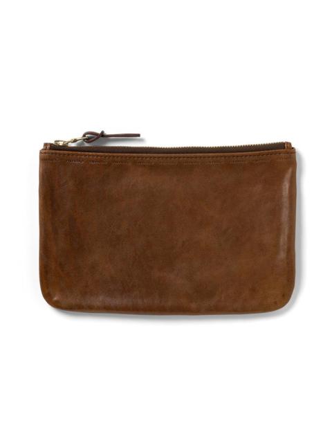 LEATHER TRAVEL POUCH BROWN