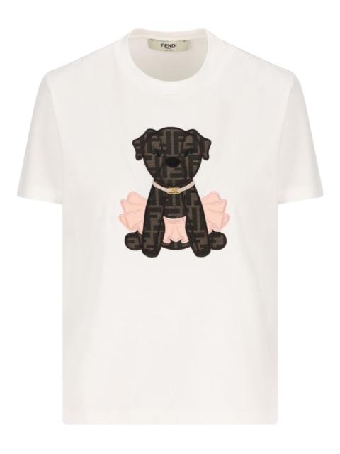 Fendi Itina dog-appliqué T-shirt