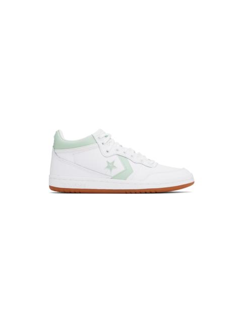White & Green CONS Fastbreak Pro Leather Mid Top Sneakers