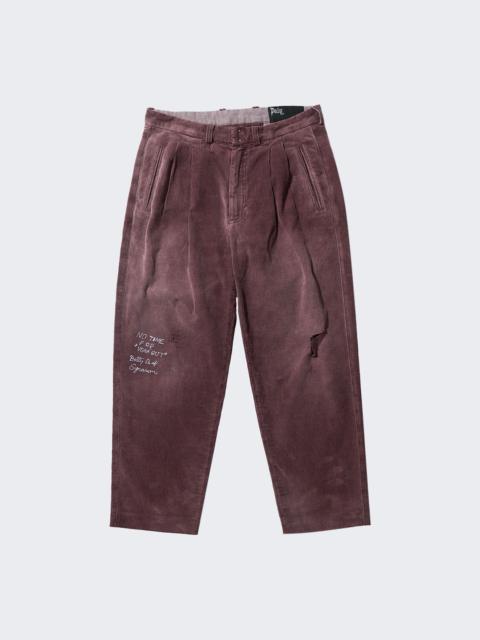 Synanon Cord Pleated Pant Burgundy