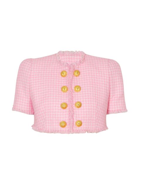 Gingham tweed jacket