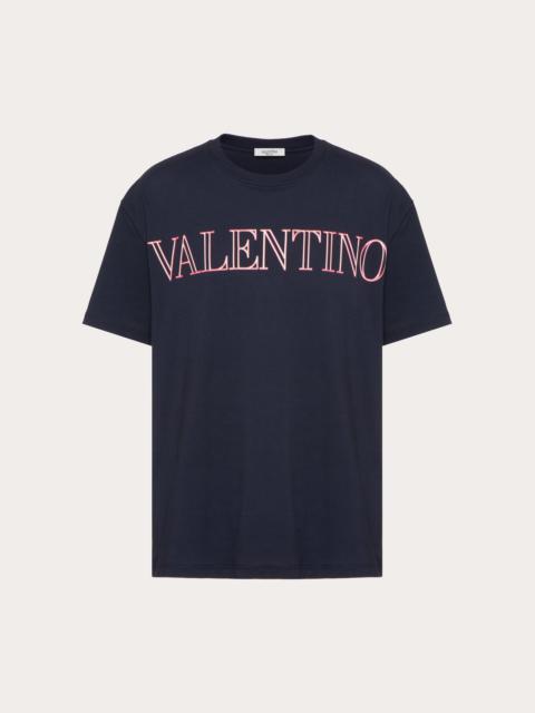 Valentino T-SHIRT WITH VALENTINO NEON UNIVERSE PRINT