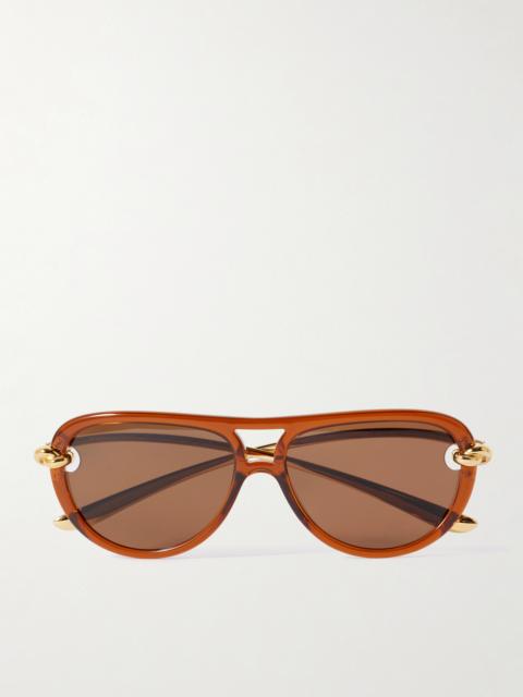 New Knot Aviator-style Acetate And Gold-tone Sunglasses