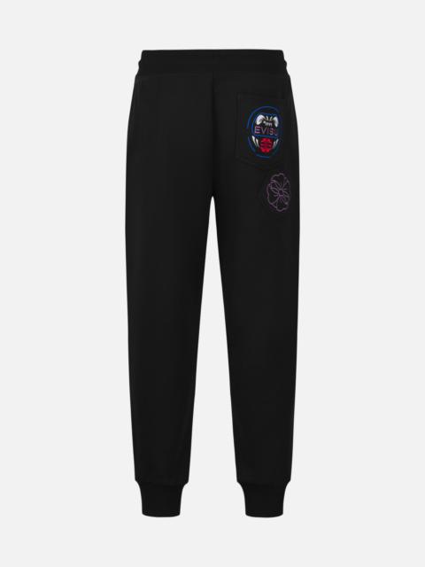 Kamon and Daruma Embroidery Pockets Regular Fit Sweatpants