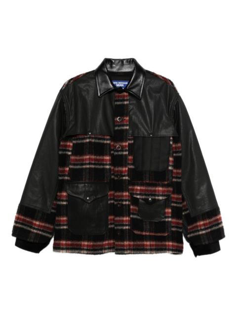 plaid panel jacket