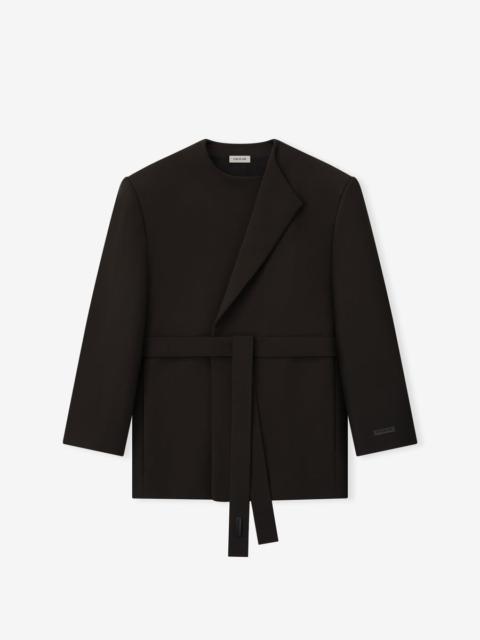 Double Weave Wool Crewneck Jacket